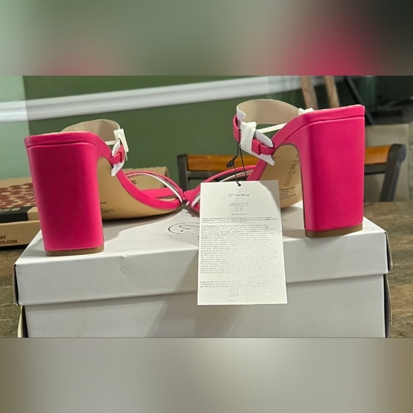 The Drop Avery Square Toe Two Strap High Heeled Sandal #780 - Picture 8 of 16